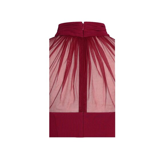 Tabi Red Mesh Sleeve Mini Dress - Picture 16 of 16